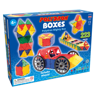 POLYDRON Mighty Box Set 223 pieces, with wheels & axles