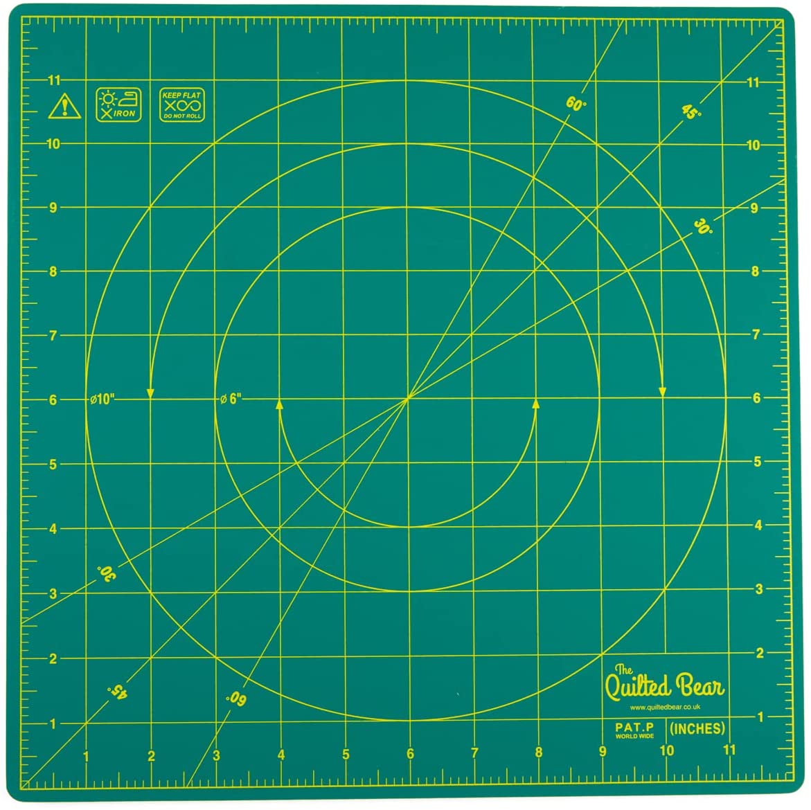 Green Rotating Self Healing Cutting Mat 12" x 12" Square