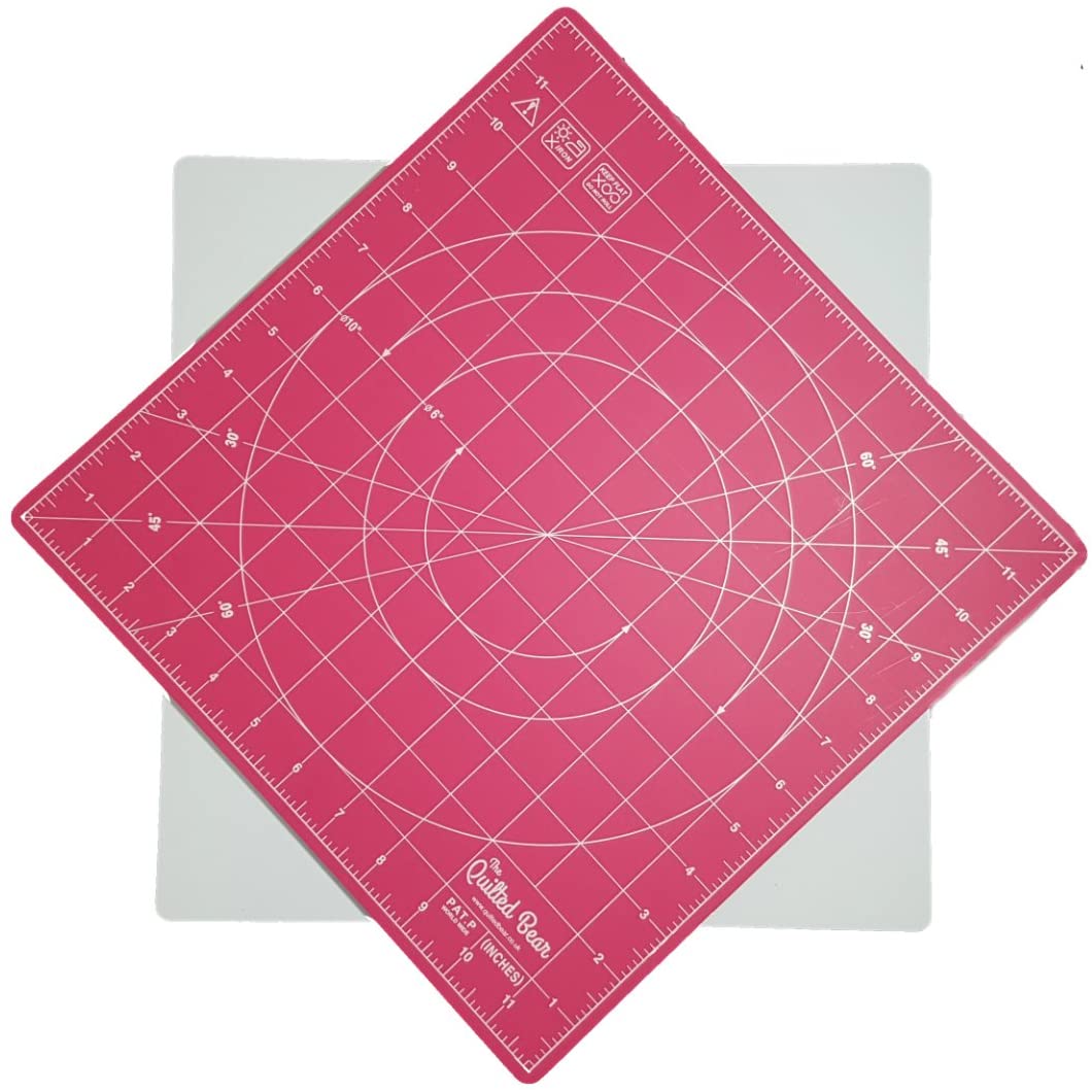 Pink Rotating Self Healing Cutting Mat 12" x 12" Square